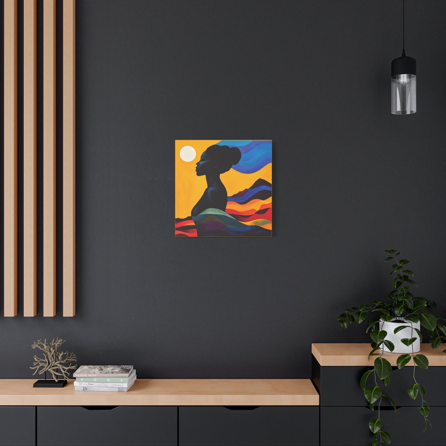 Serenity In Full Color Black Woman Art Canvas Wall Print