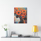 Flowery Thoughts Black Woman Art Canvas Wall Print