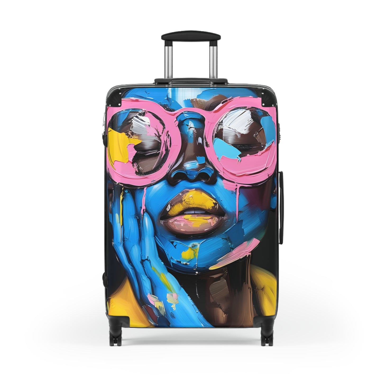 Painted In Sight Black Woman Art Hardshell Hardside Lockable Spinner Suitcase