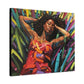 Be At Peace Black Woman Abstract Art Canvas Wall Print