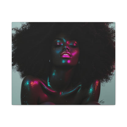 Sometimes It's A Little Hot Afrocentric Black Woman Art Canvas Wall Print