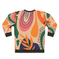 Tropical Swirl Girl Abstract Art Graphic Crewneck Sweatshirt
