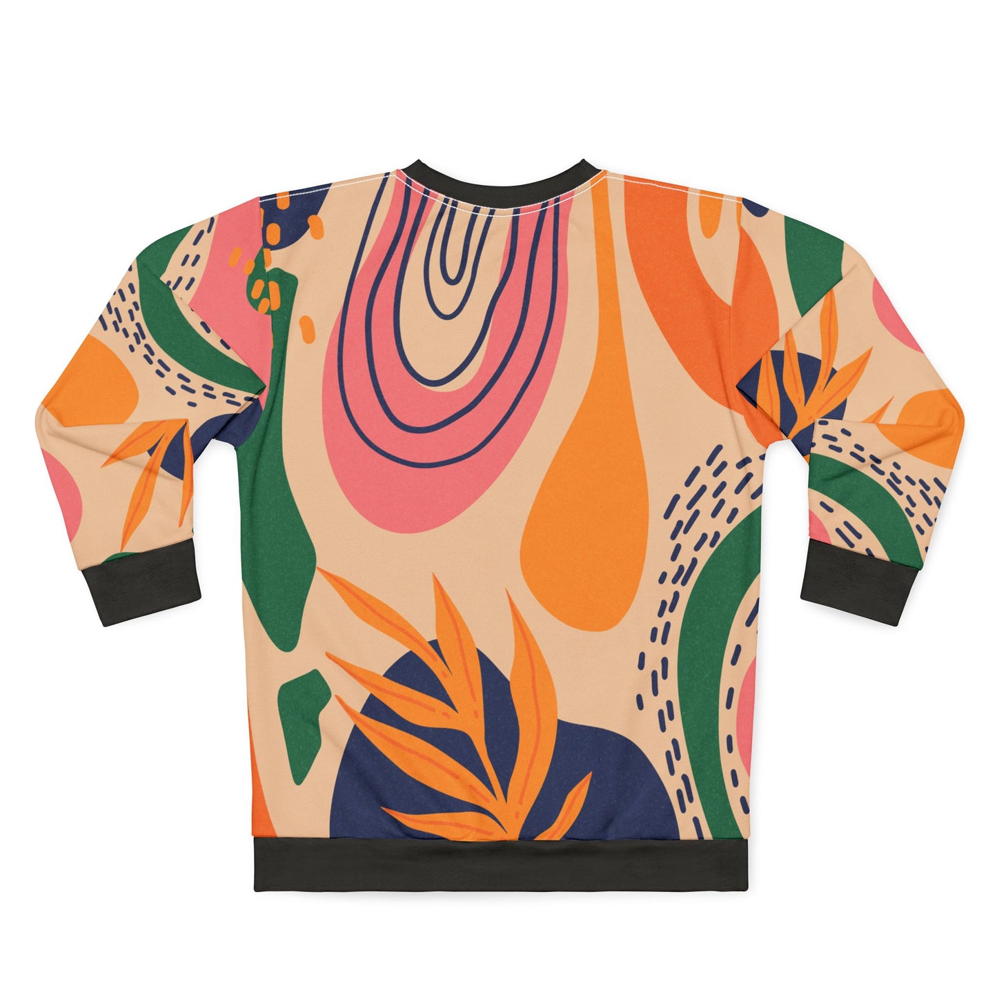 Tropical Swirl Girl Abstract Art Graphic Crewneck Sweatshirt