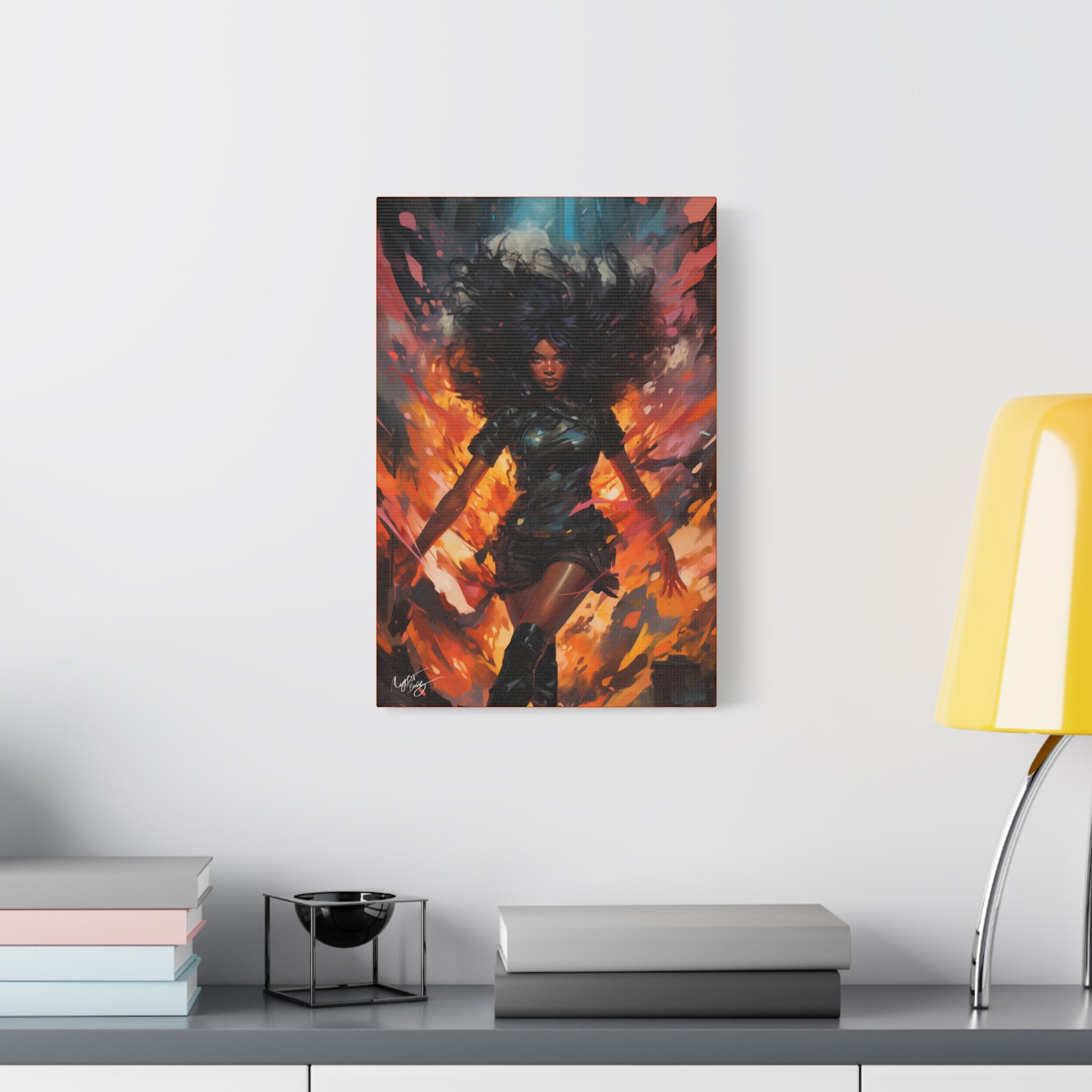 You Gonna Learn Today Gamer Fantasy Abstract Black Woman Artwork Canvas Wall Print - Xtreme Shopper