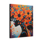Flowery Thoughts Black Woman Art Canvas Wall Print