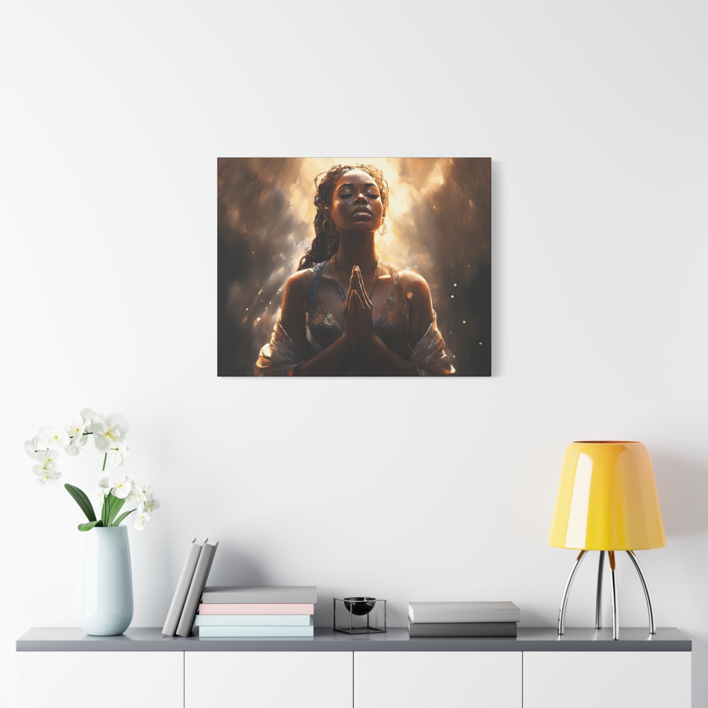 Please Listen To My Prayers Afrocentric Black Inspirational Spiritual Art Canvas Wall Print - Xtreme Shopper