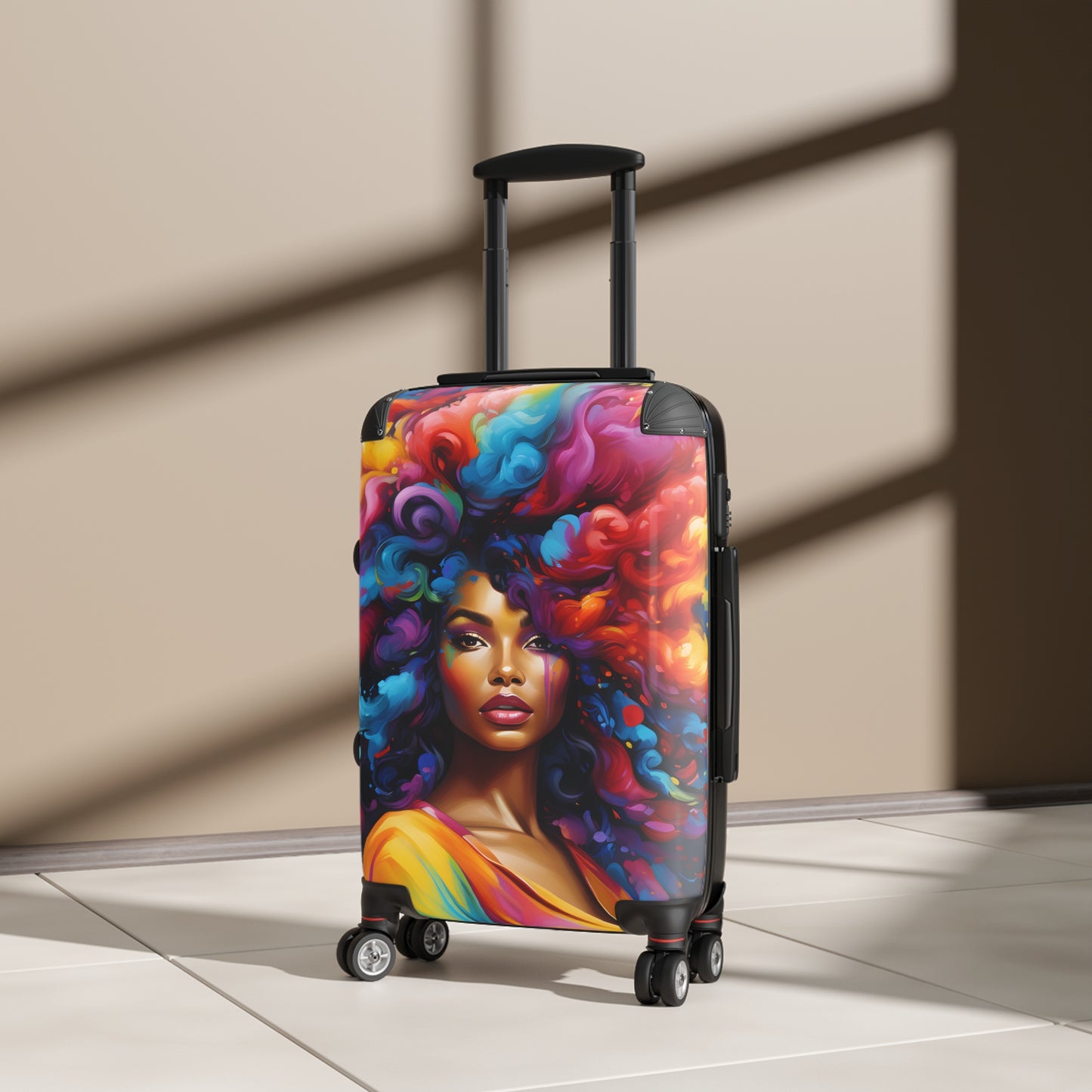 In Every Color I'm Beautiful Black Woman Art Hardshell Hardside Lockable Spinner Suitcase