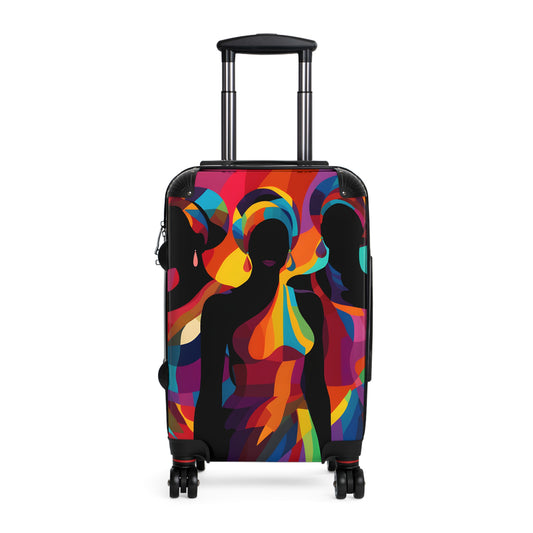 Girlfriends In Abstract Black Woman Art Hardshell Hardside Lockable Spinner Suitcase