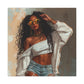 Never Let Them See You Sweat Afrocentric Black Woman Art Canvas Wall Print
