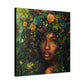 Mother Nature In Full Bloom Afrocentric Black Woman Fantasy Art Canvas Wall Print - Xtreme Shopper