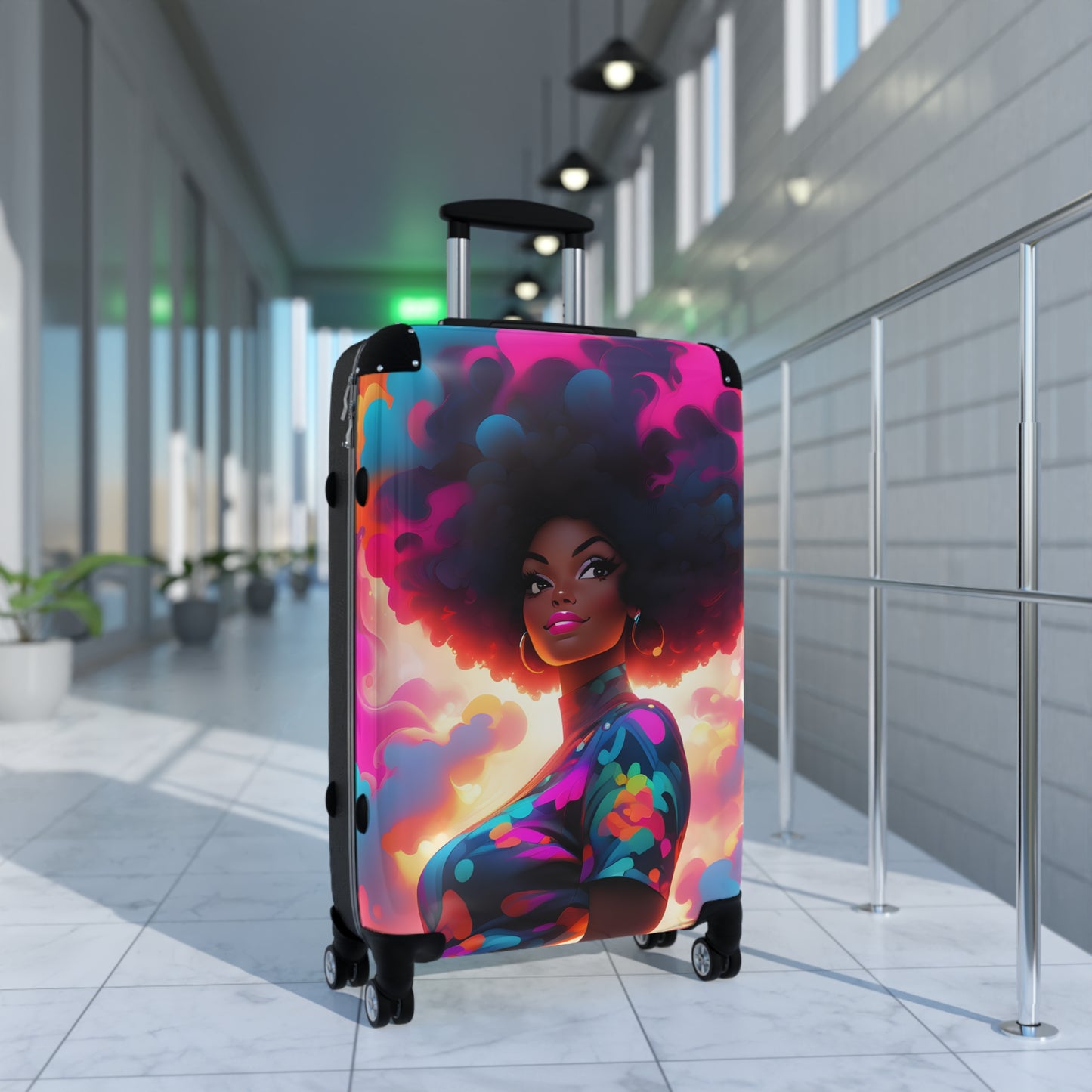 It's Going To Be A Good Day Black Woman Art Hardshell Hardside Lockable Spinner Suitcase