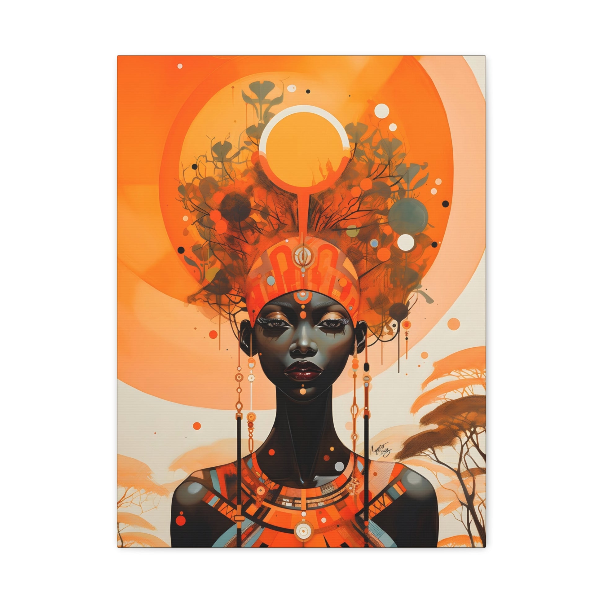 Beautiful Autumn Afternoon Black Woman Art Canvas Wall Print - Xtreme Shopper