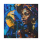 Vacation Vibes Afrocentric Black Woman Abstract Art Canvas Wall Print