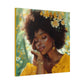 At Peace In The Garden Afrocentric Black Woman Art Canvas Wall Print