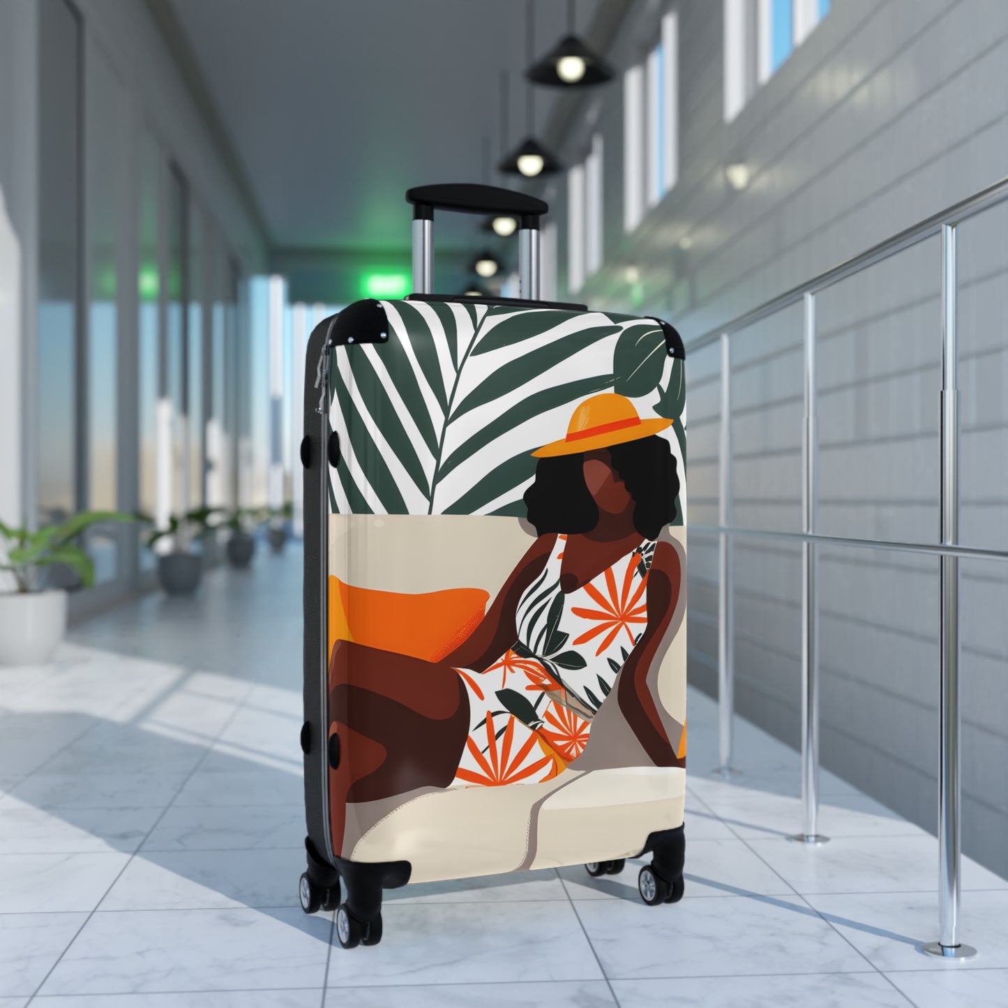 Relaxing In Abstract Black Art Hardshell Hardside Lockable Spinner Suitcase Luggage