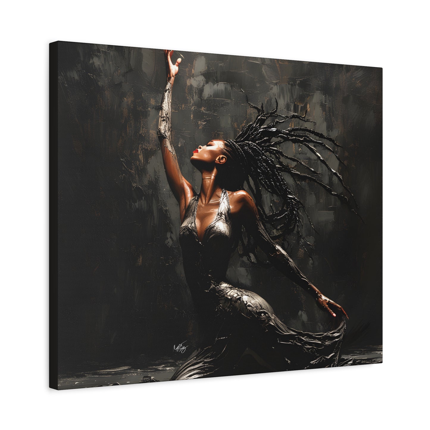 Dance In The Dark Afrocentric Black Woman Art Canvas Wall Print