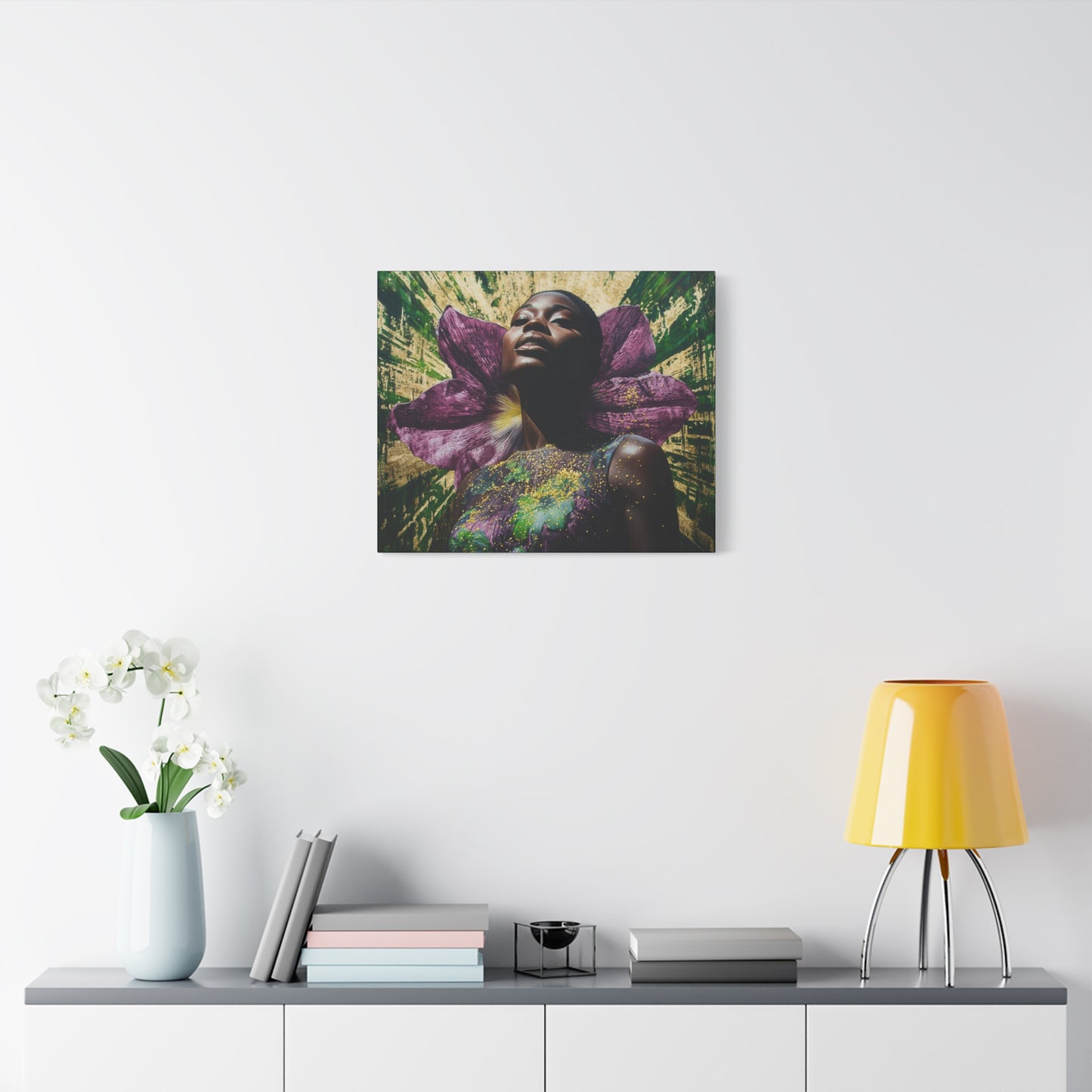 Blooming With Beauty Afrocentric Black Woman Inspirational Spiritual Art Canvas Wall Print