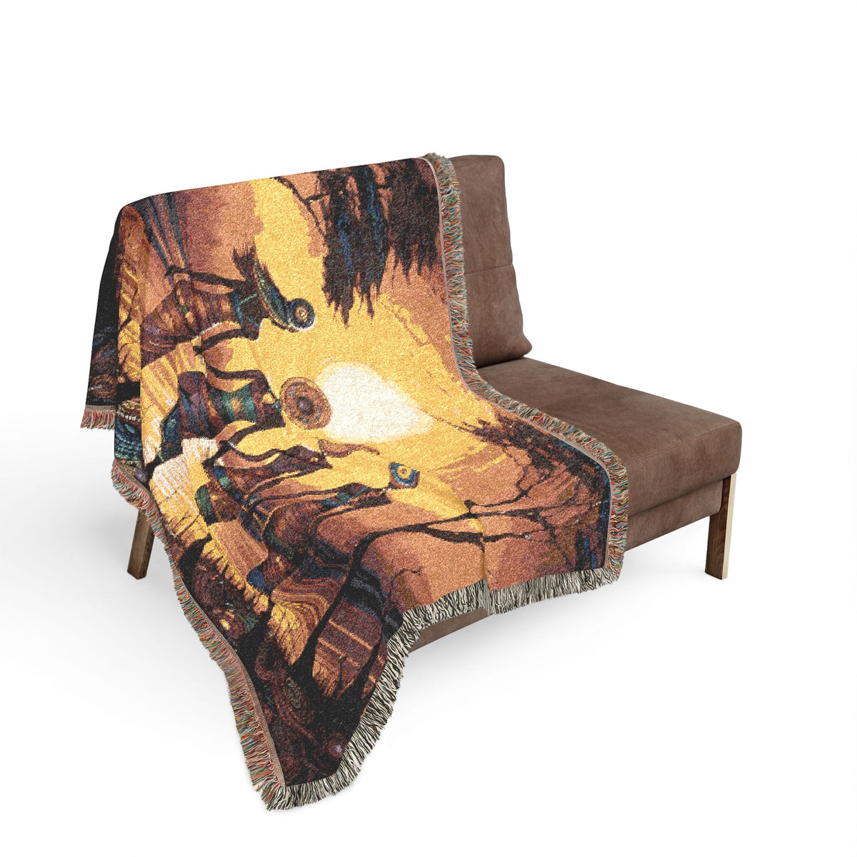All Together Now Black Woman Art Woven Throw Blanket