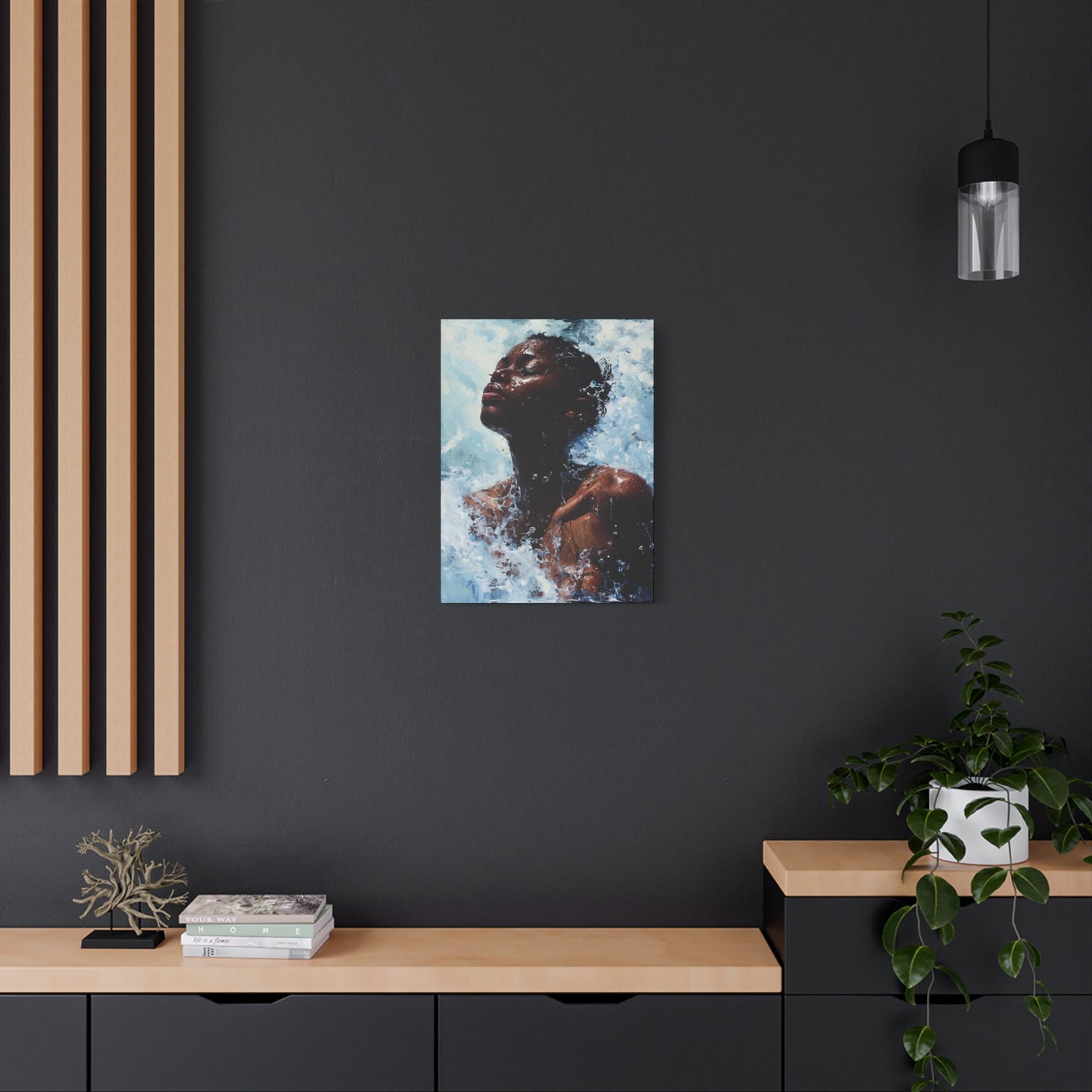 Refreshed Afrocentric Black Woman Art Canvas Wall Print