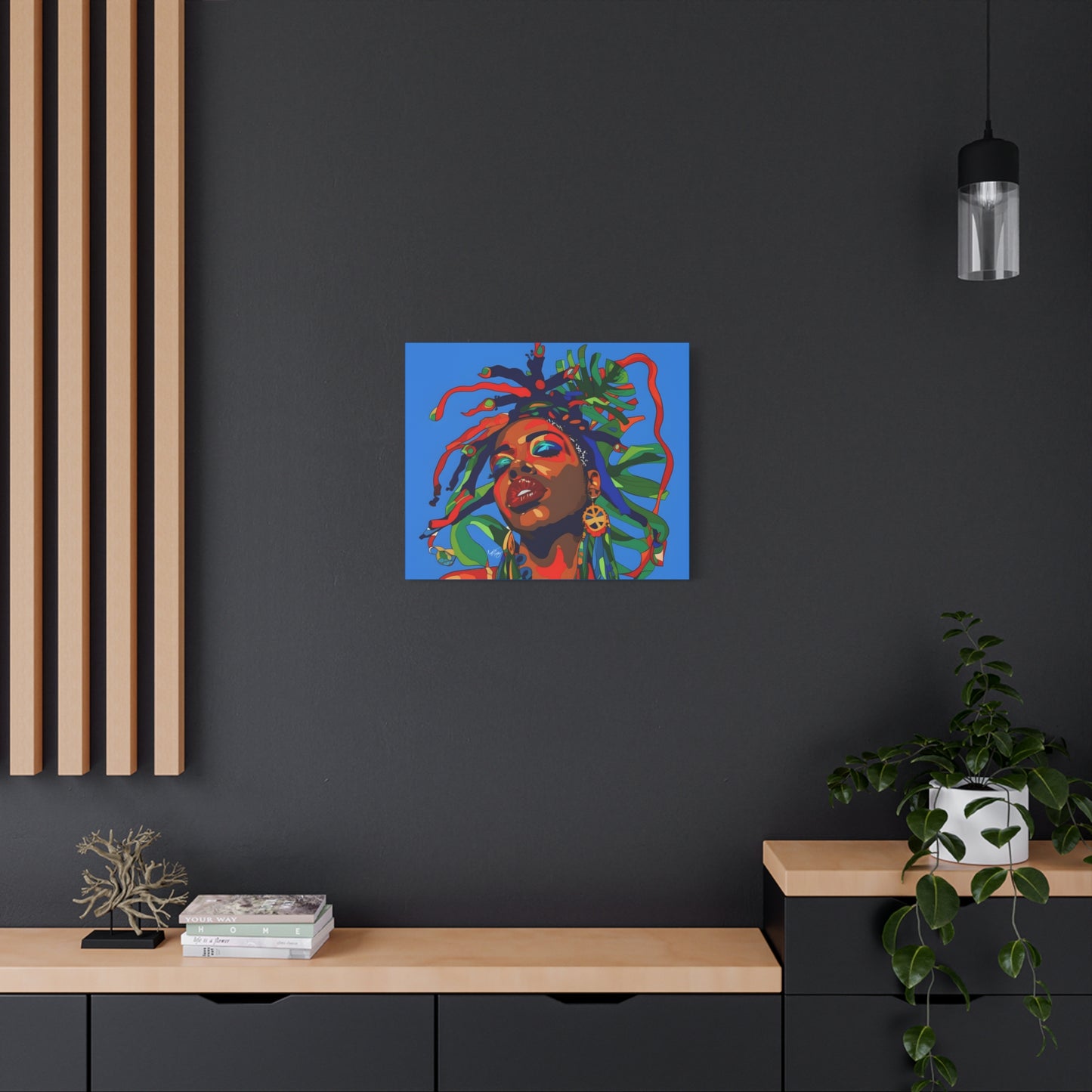 I'm Feeling It Afrocentric Black Woman Abstract Art Canvas Wall Print