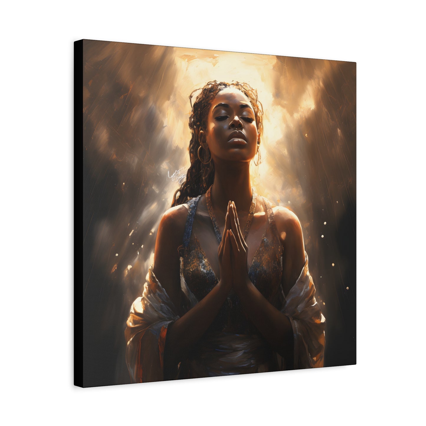 Please Listen To My Prayers Afrocentric Black Inspirational Spiritual Art Canvas Wall Print - Xtreme Shopper