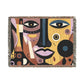 Abstract Mask Afrocentric Abstract Art Woven Throw Blanket