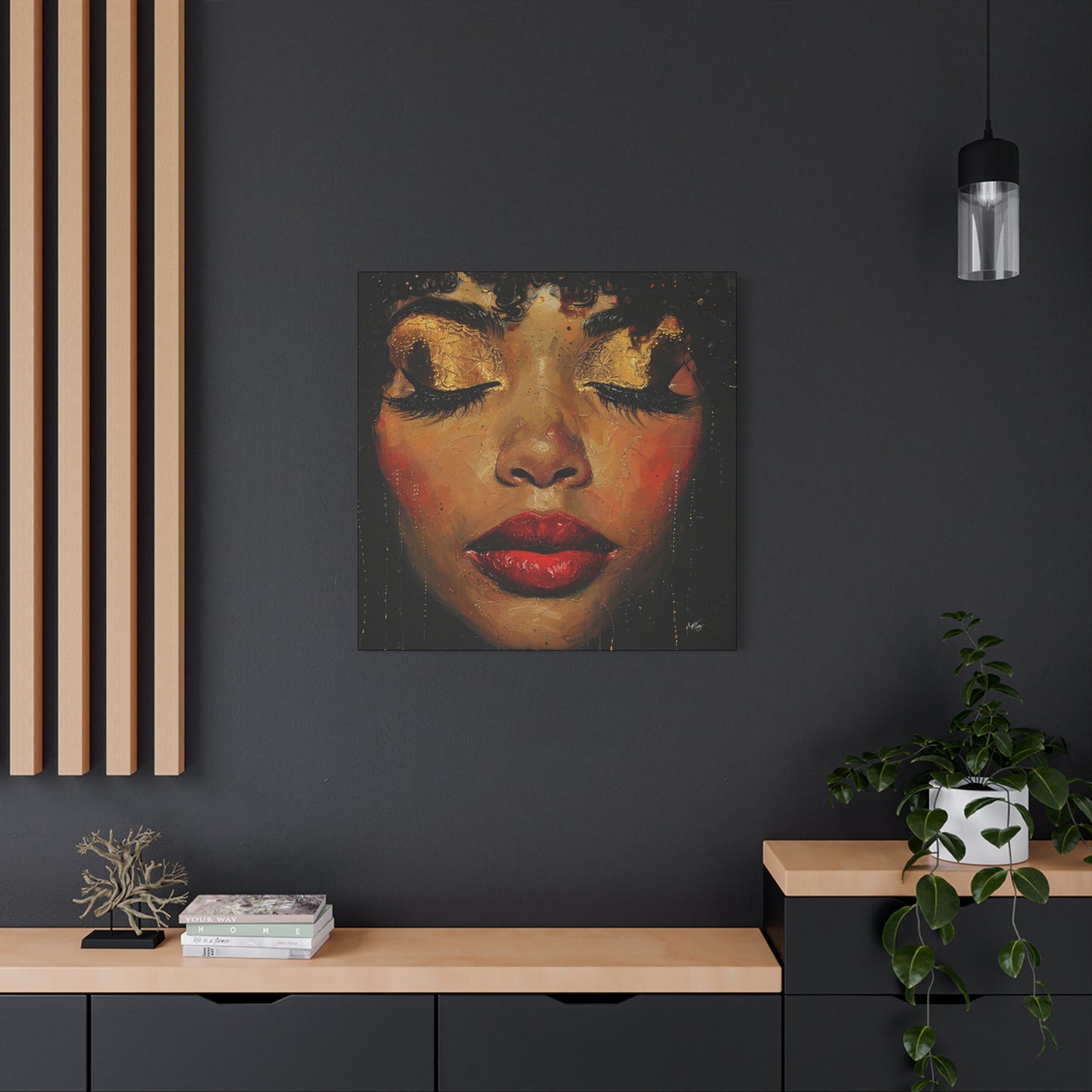Just Meditate On It Black Woman Art Canvas Wall Print