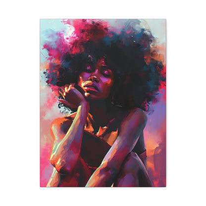 Lord Not Today Afrocentric Black Woman Abstract Art Canvas Wall Print
