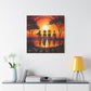 All Together Now Afrocentric Black Woman Abstract Art Canvas Wall Print
