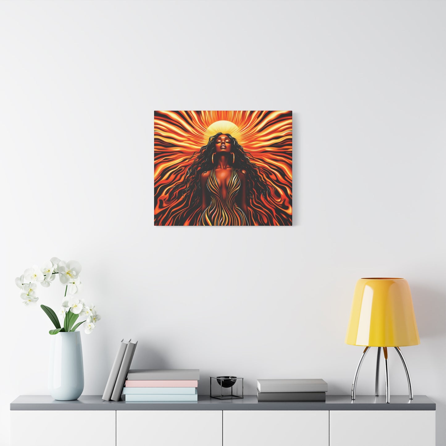 Sunkissed Afrocentric Black Woman Abstract Art Canvas Wall Print