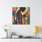 At Peace In Abstract Afrocentric Black Woman Abstract Art Canvas Wall Print - Xtreme Shopper