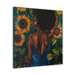 In The Garden Afrocentric Black Woman Art Canvas Wall Print