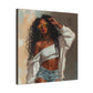 Never Let Them See You Sweat Afrocentric Black Woman Art Canvas Wall Print