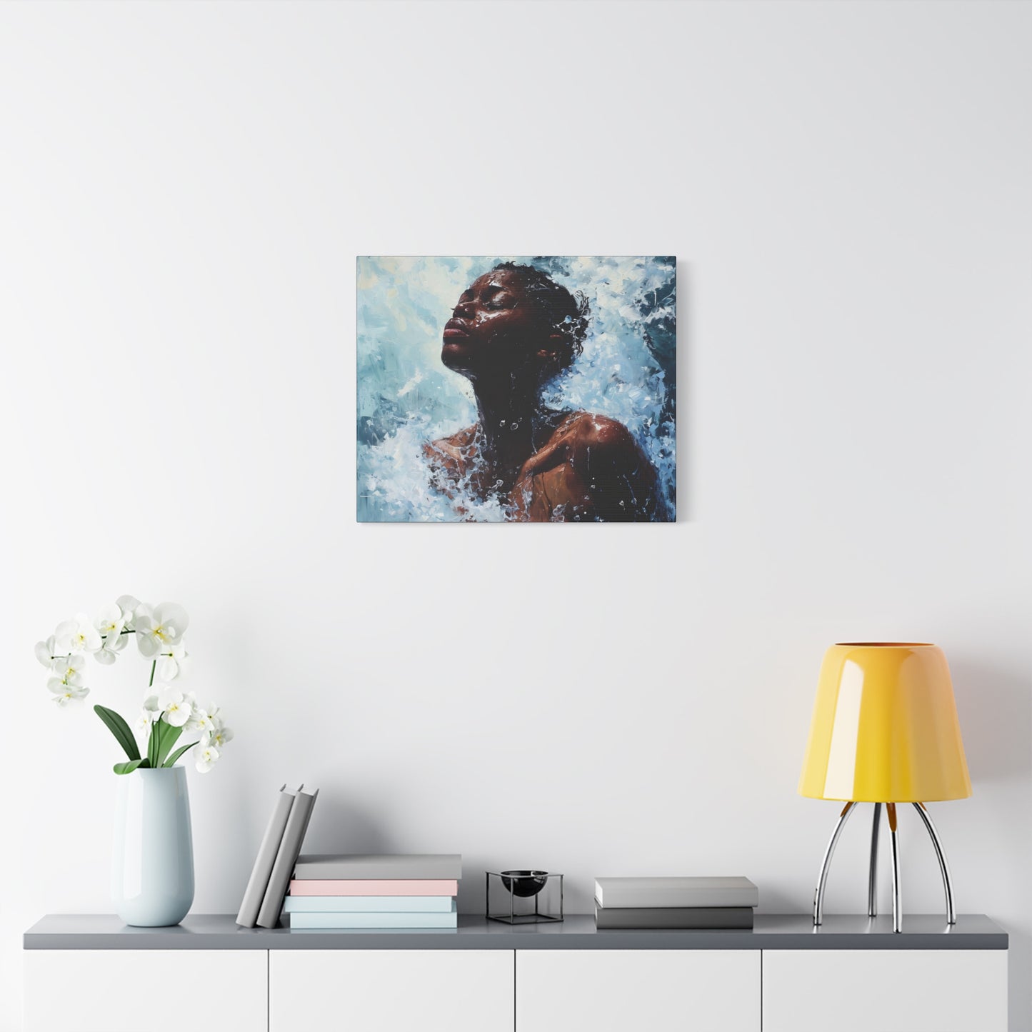 Refreshed Afrocentric Black Woman Art Canvas Wall Print