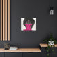 Pink Is My Color Black Woman Art Canvas Wall Print