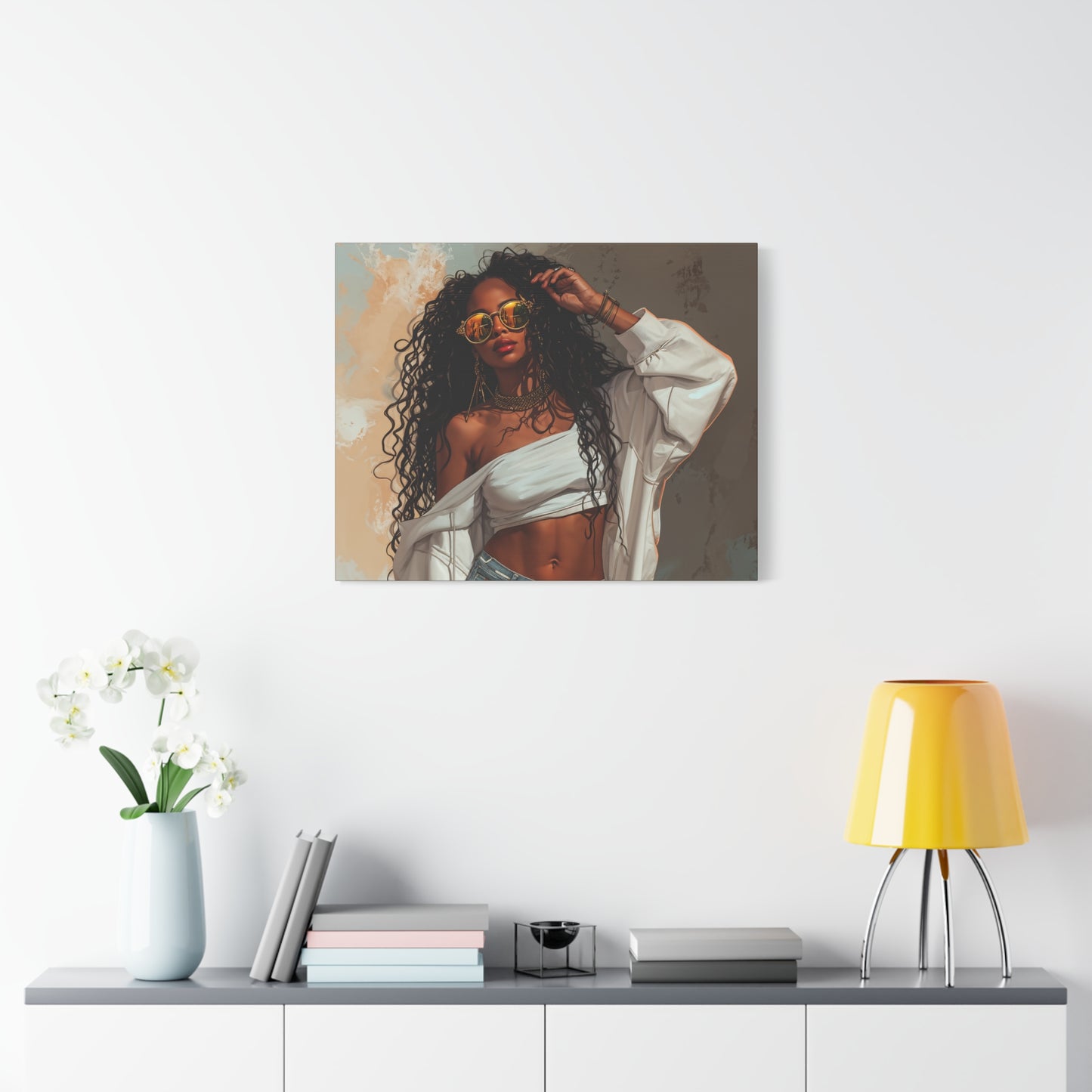 Never Let Them See You Sweat Afrocentric Black Woman Art Canvas Wall Print