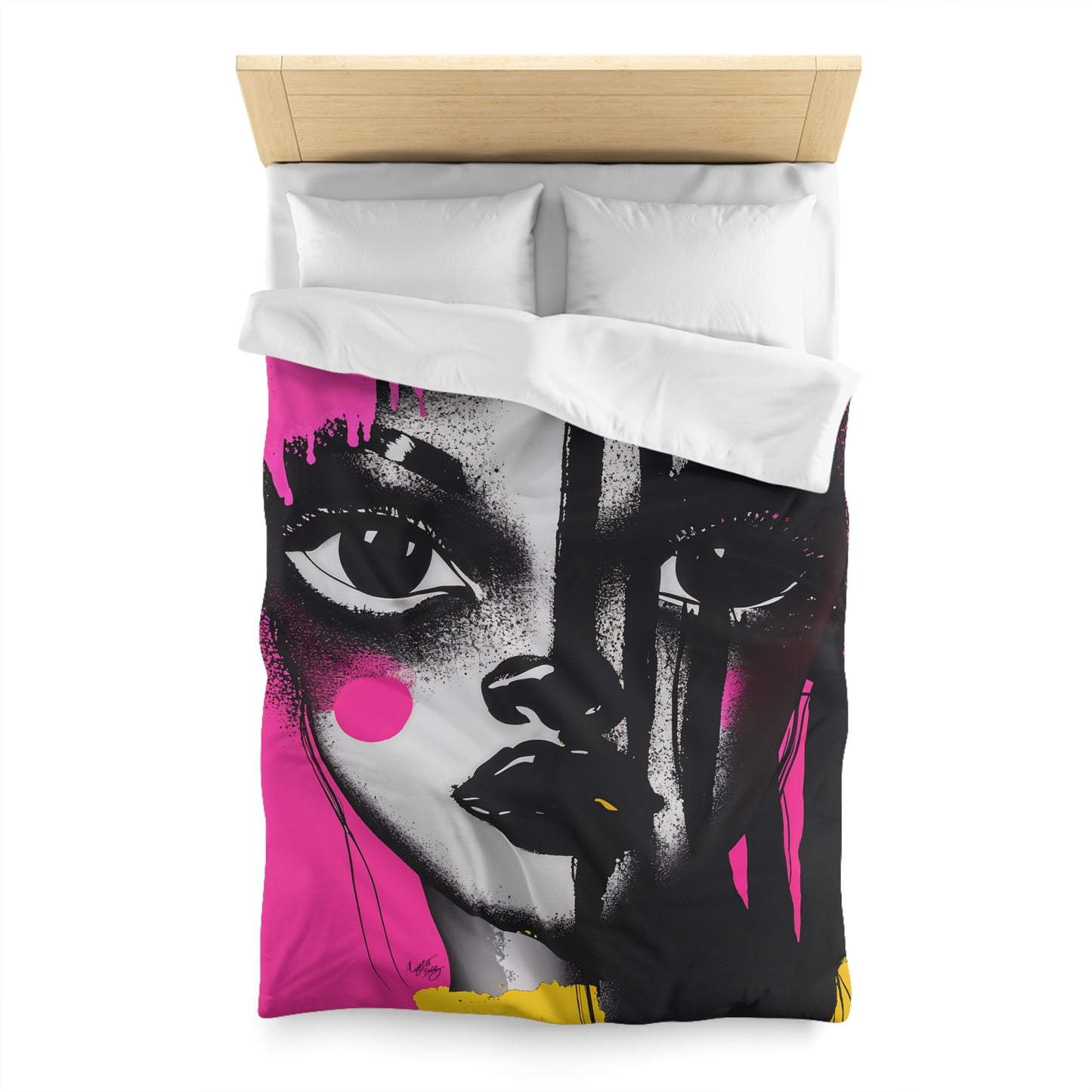 Oversized Thoughts Abstract Black Art Microfiber Duvet Cover