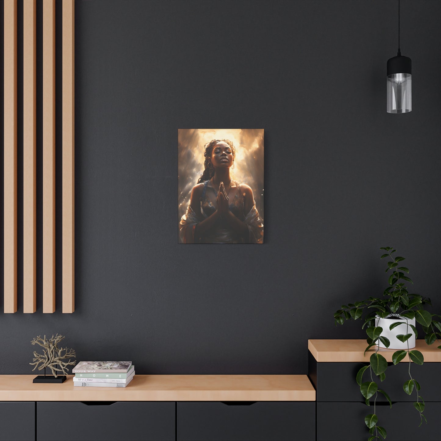 Please Listen To My Prayers Afrocentric Black Inspirational Spiritual Art Canvas Wall Print - Xtreme Shopper