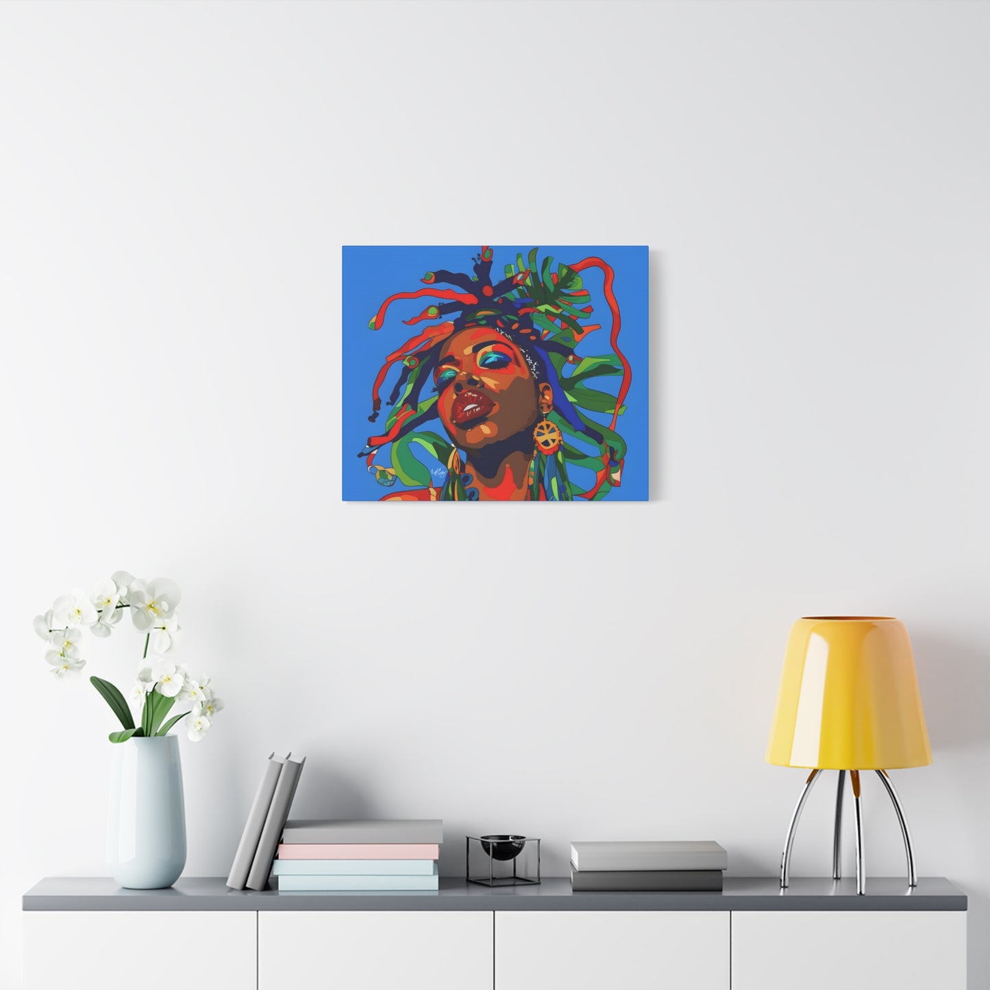 I'm Feeling It Afrocentric Black Woman Abstract Art Canvas Wall Print