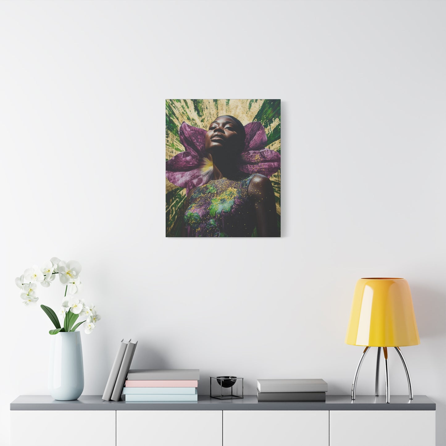 Blooming With Beauty Afrocentric Black Woman Inspirational Spiritual Art Canvas Wall Print