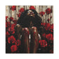 Like A Rose Black Woman Art Canvas Wall Print