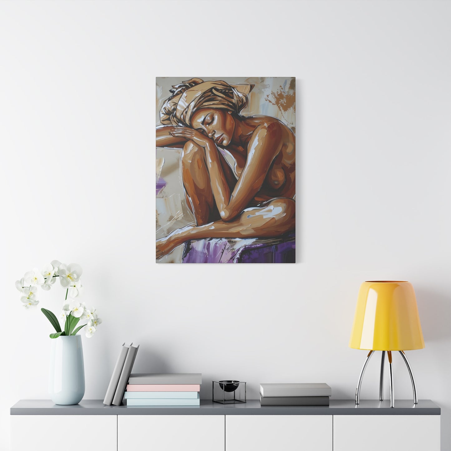 Home Alone Black Woman Art Canvas Wall Print