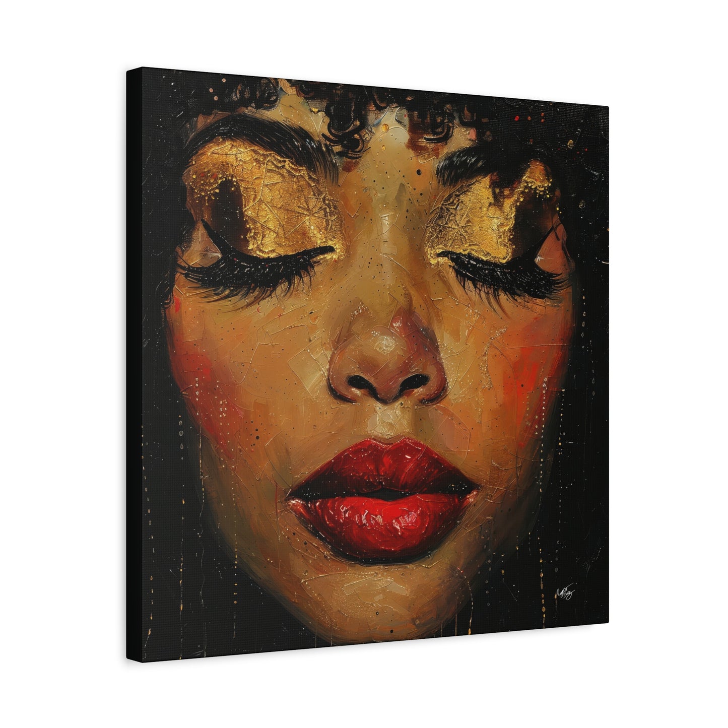Just Meditate On It Black Woman Art Canvas Wall Print