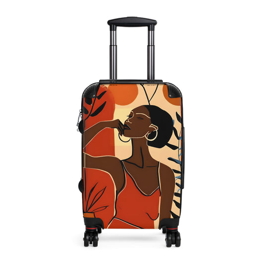So Chill Abstract Black Woman Art Hardshell Hardside Lockable Spinner Suitcase