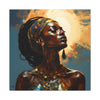 Worship The Sun Afrocentric Black Woman Art Canvas Wall Print