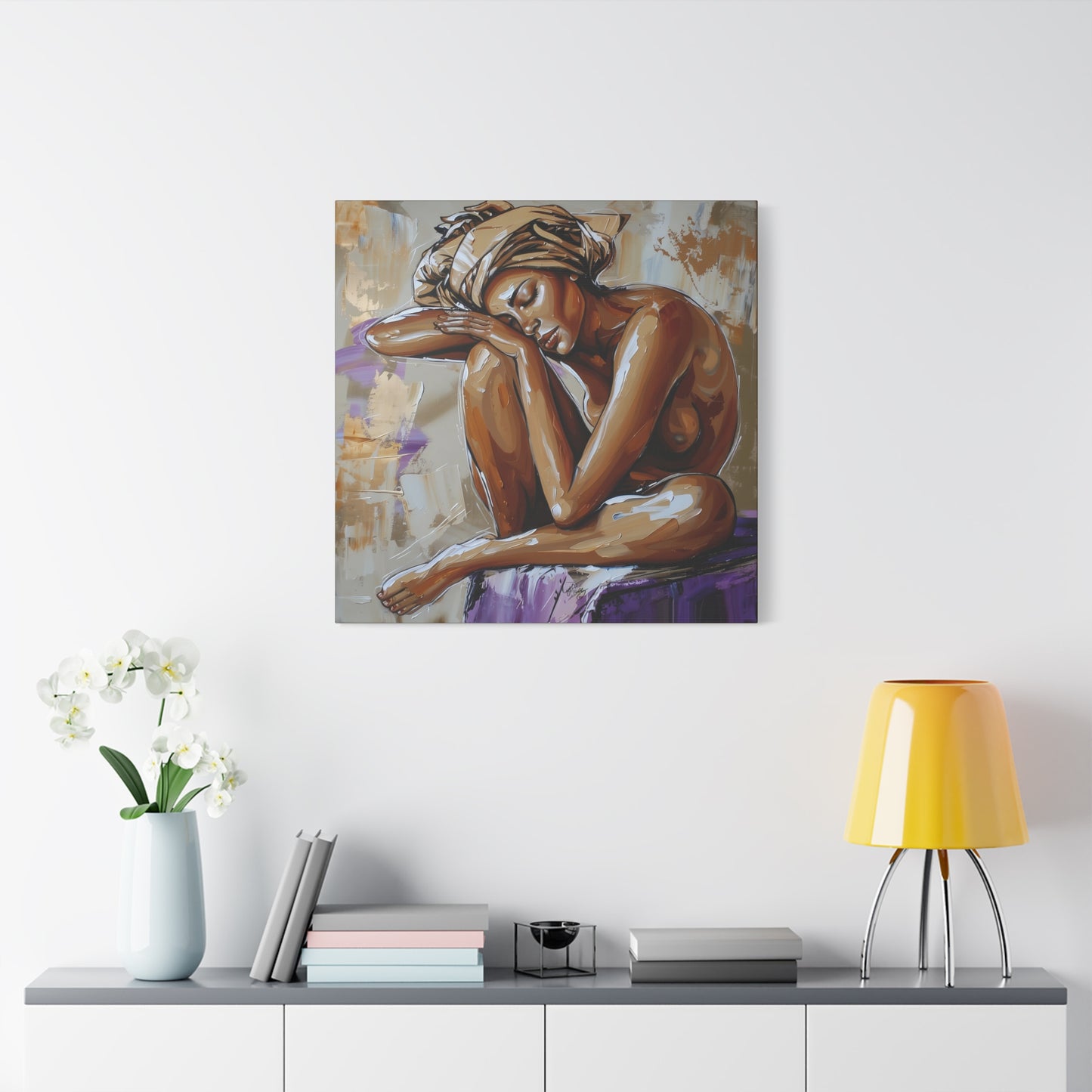 Home Alone Black Woman Art Canvas Wall Print