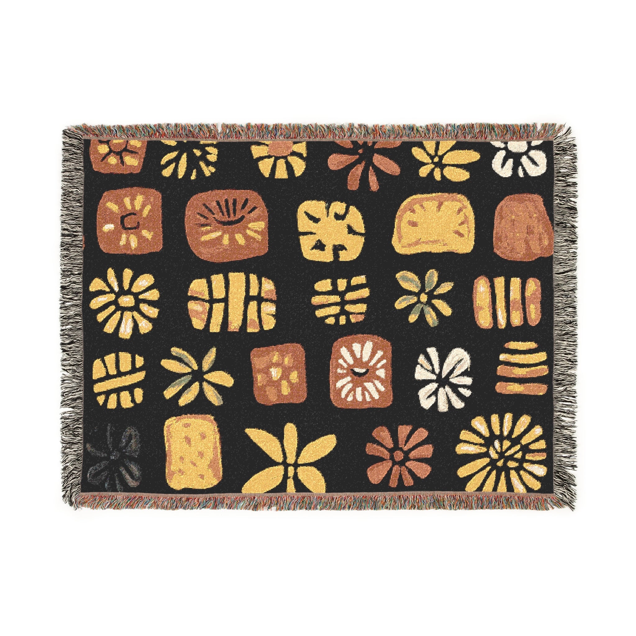 Abstract Afrocentric Art Woven Throw Blanket
