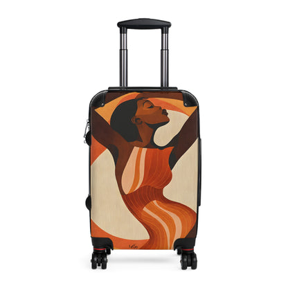 Retro Feelings Black Woman Art Hardshell Hardside Lockable Spinner Suitcase Luggage