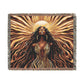 Sun Kissed Black Woman Art Woven Throw Blanket