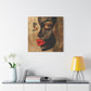 Enswirled Afrocentric Black Woman Abstract Art Canvas Wall Print
